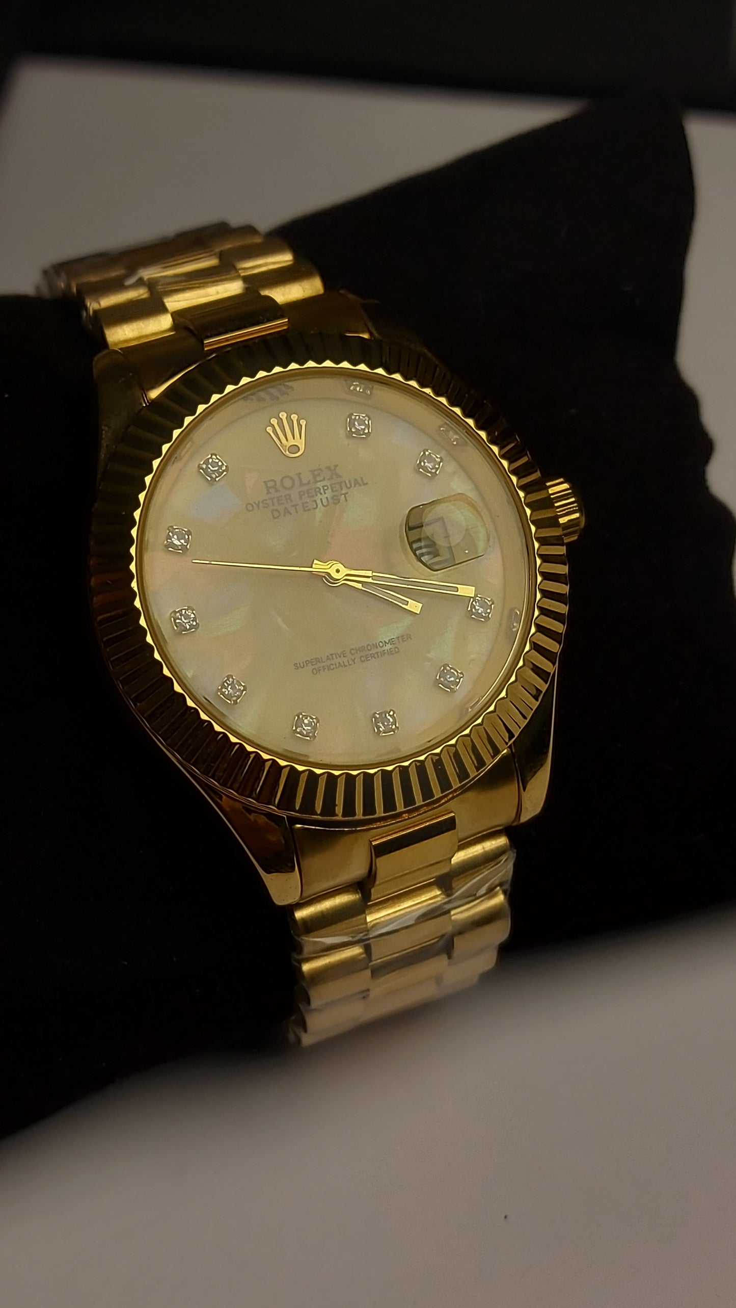Rolex Diamond Modern Stainless Steel Watch