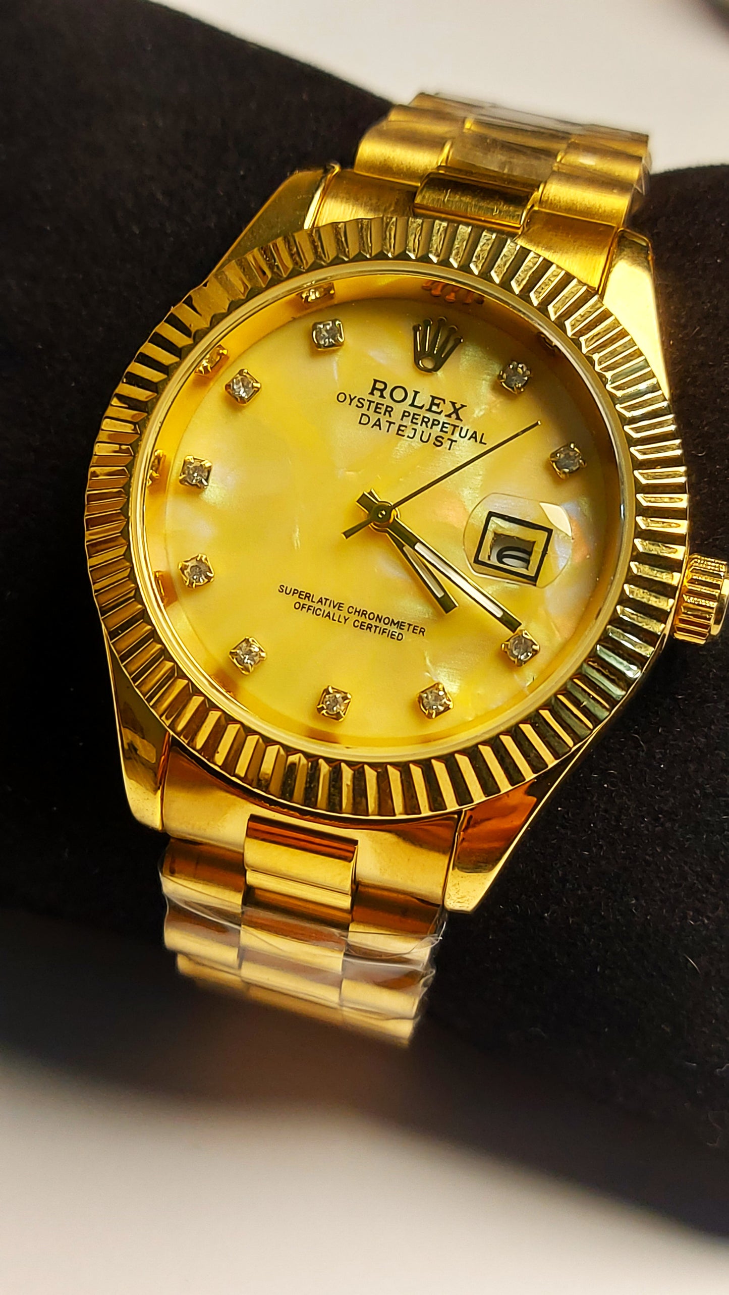 Rolex Diamond Modern Stainless Steel Watch