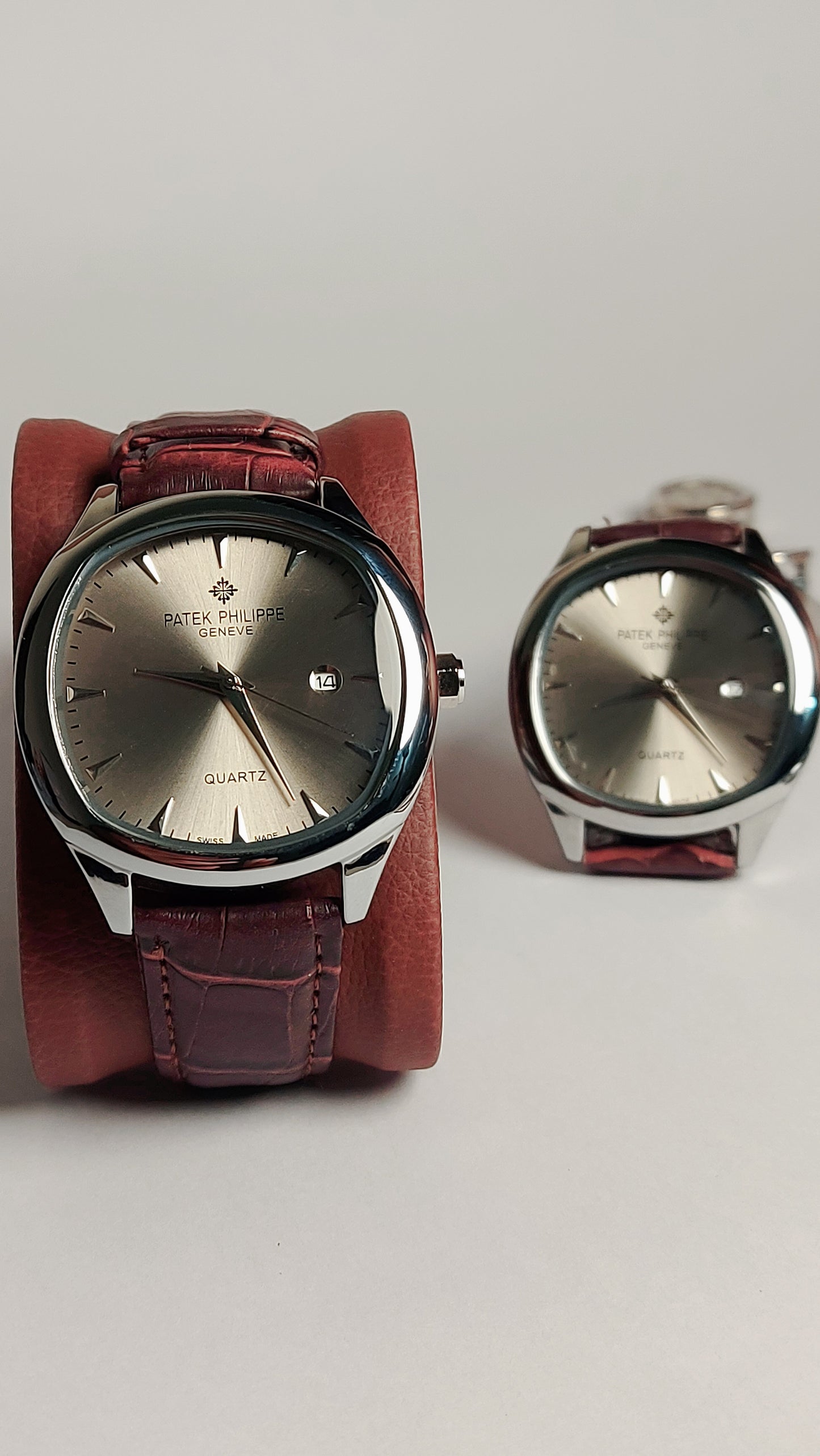 Patek Philippe Quartz Premium Quality Watch ( Silver Brown shaded )