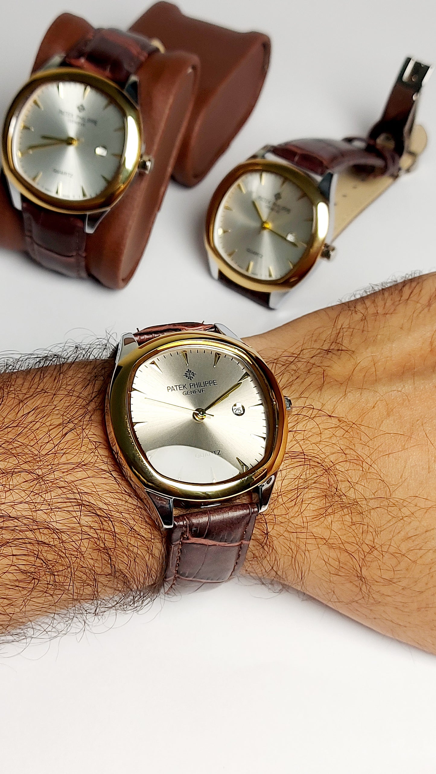 Patek Philippe Quartz Premium Quality Watch ( Gold White shaded )