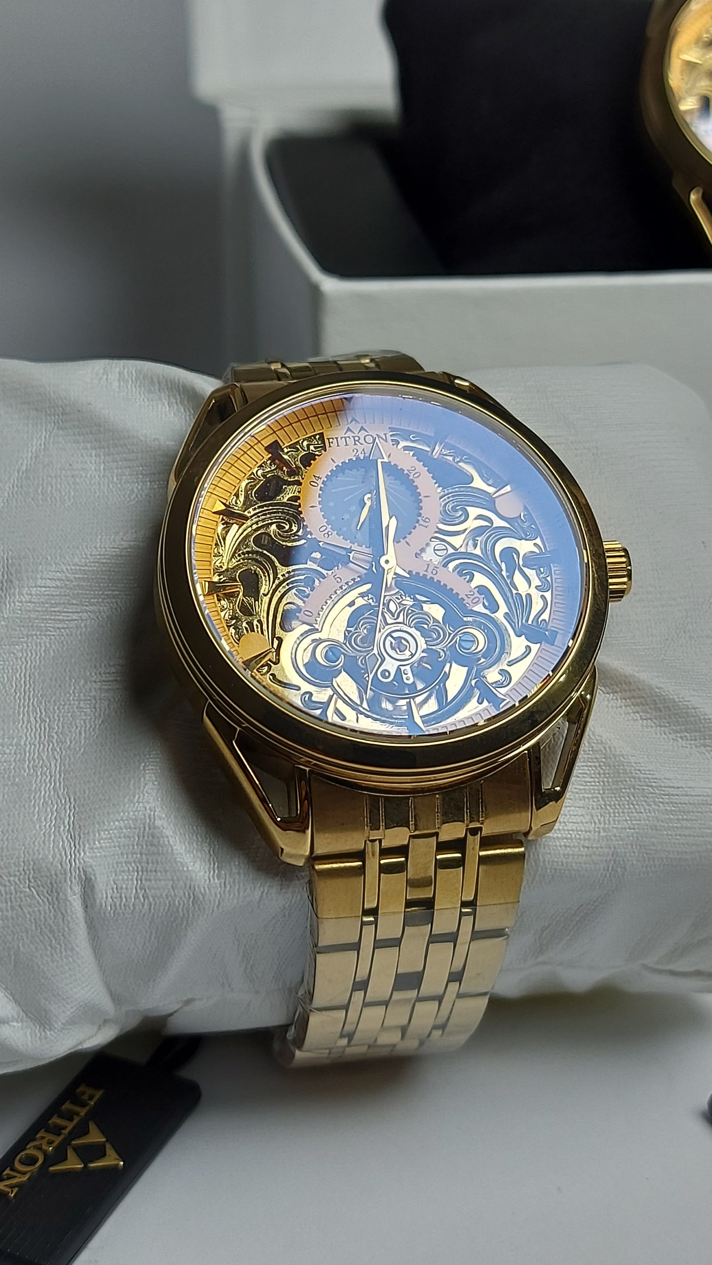 Fitron Beautiful Men's Watch in Skeleton Dial Gold Edition Limited