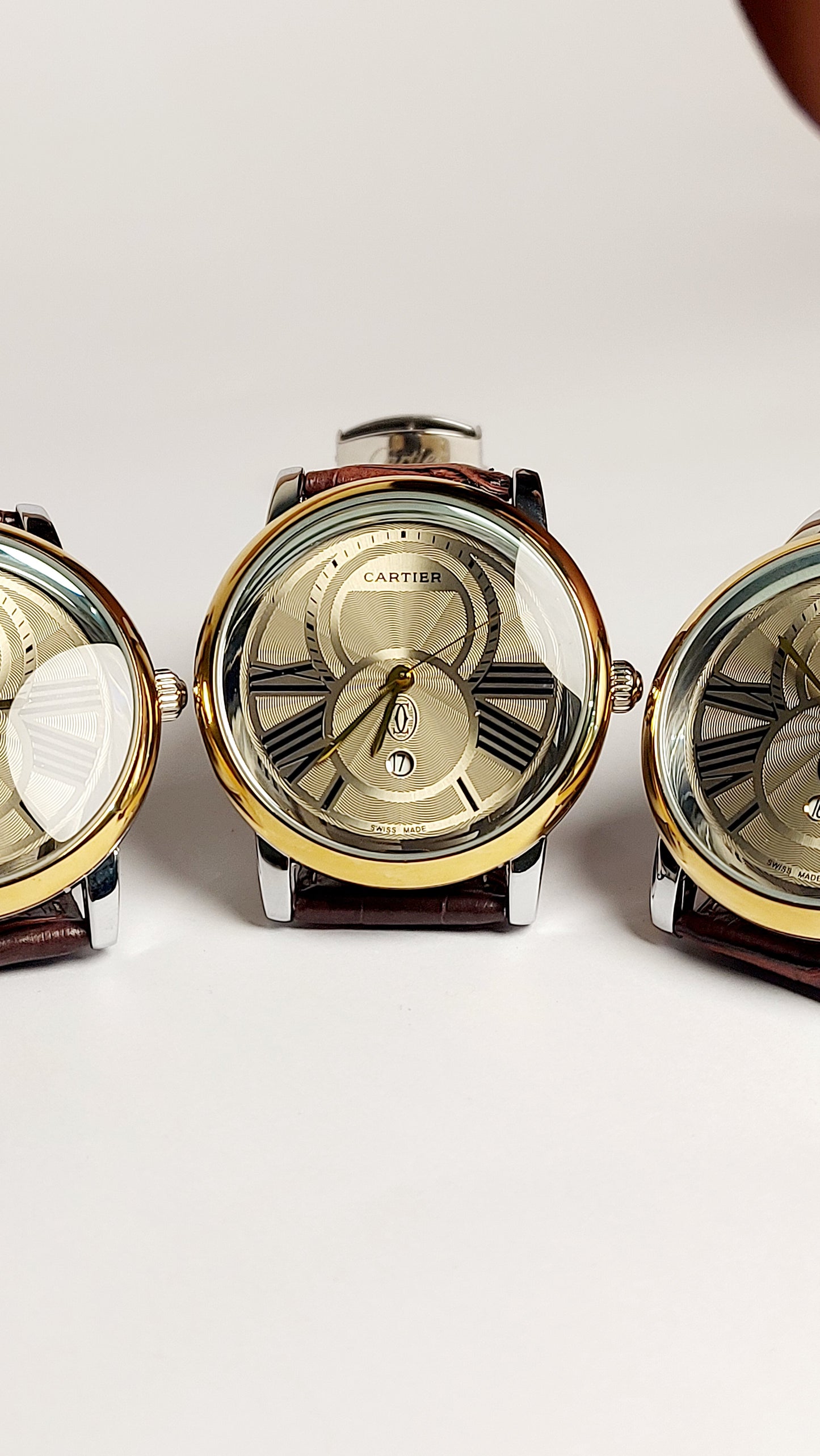 Ronde Louis Cartier Premium Watch ( Gold & Brown Color )