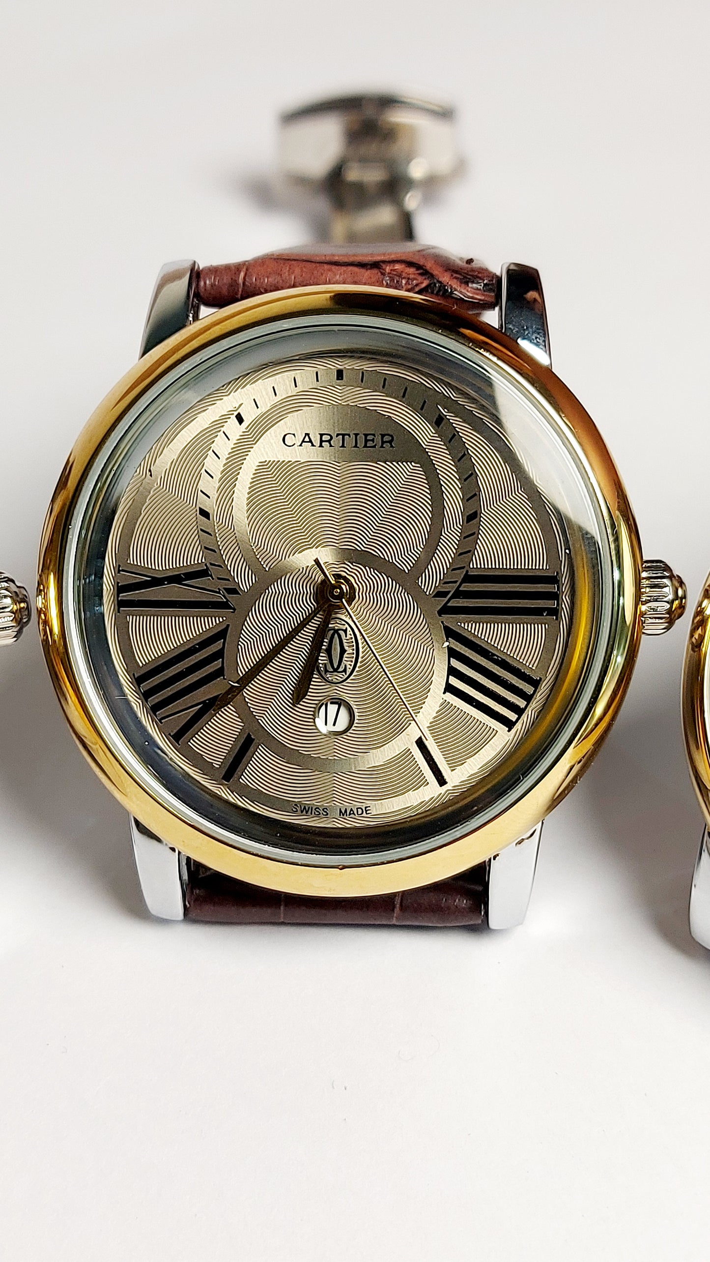 Ronde Louis Cartier Premium Watch ( Gold & Brown Color )