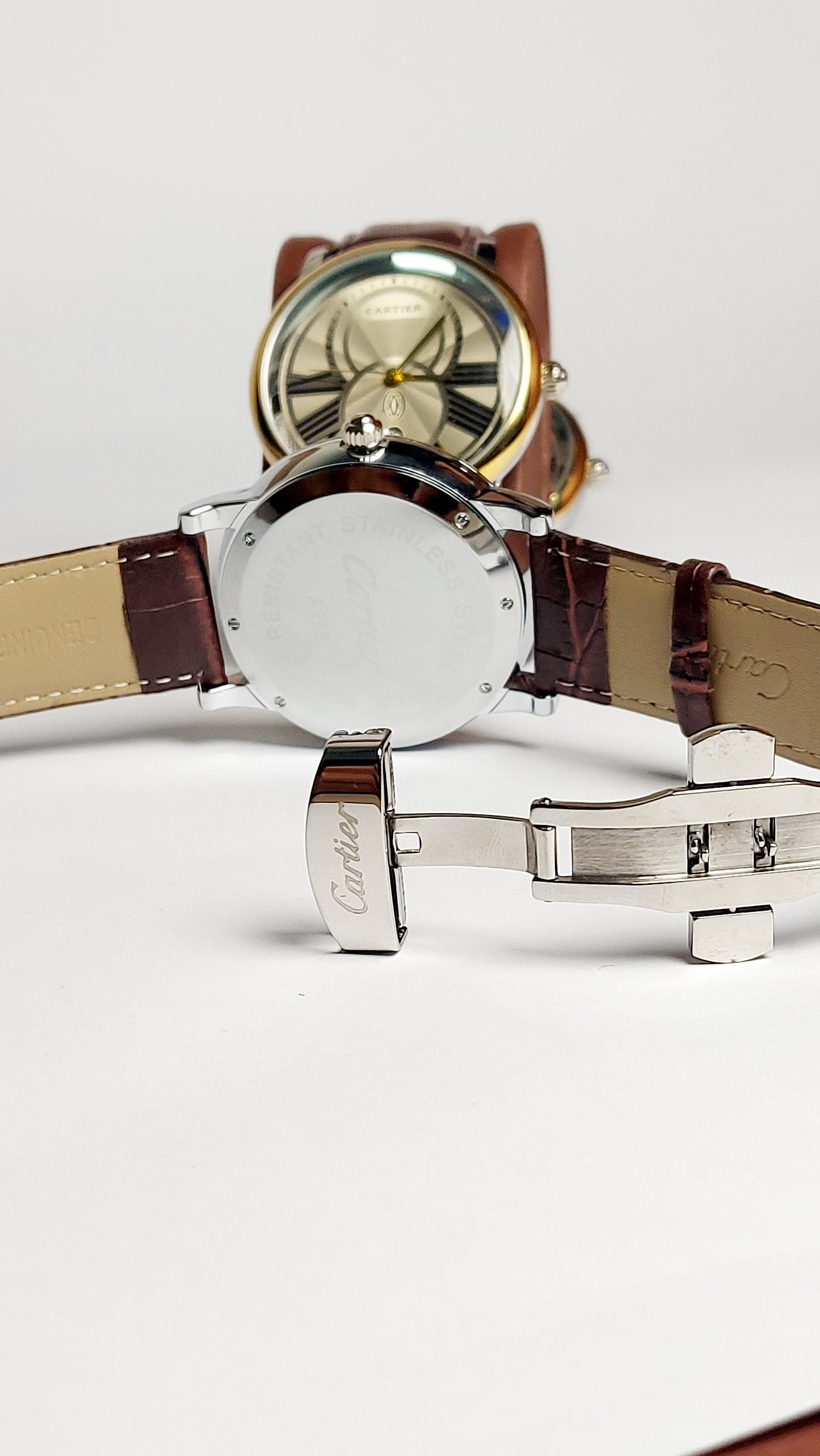 Ronde Louis Cartier Premium Watch ( Gold & Brown Color )