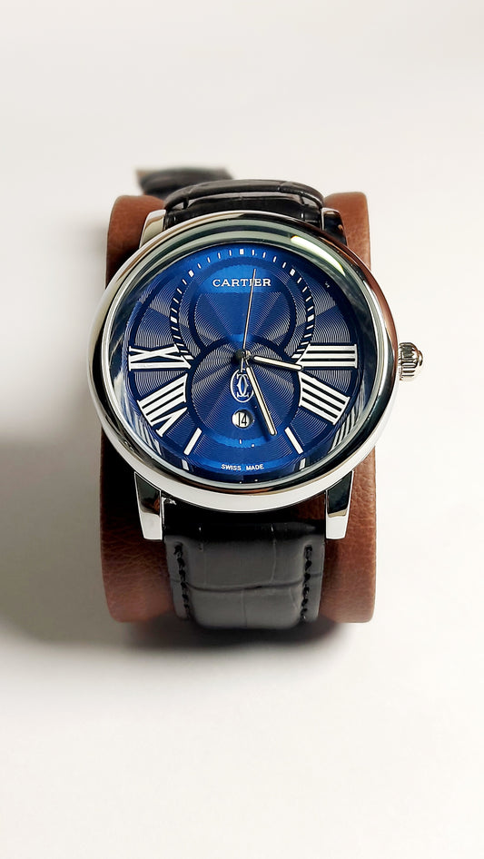 Ronde Louis Cartier Premium Watch ( Gold & Blue Color )
