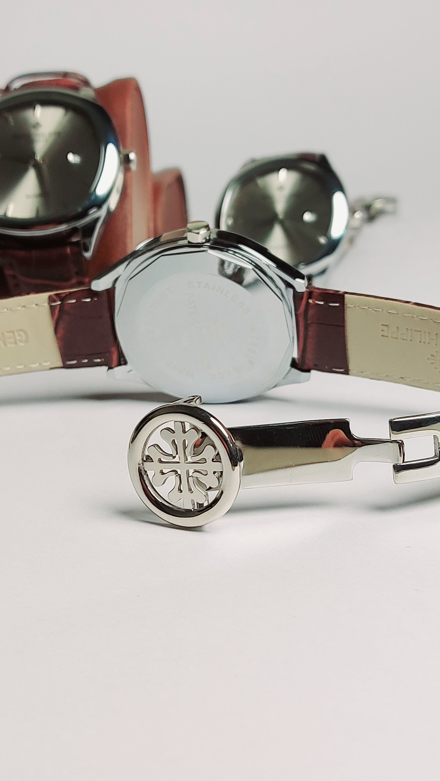 Patek Philippe Quartz Premium Quality Watch ( Silver Brown  shaded )