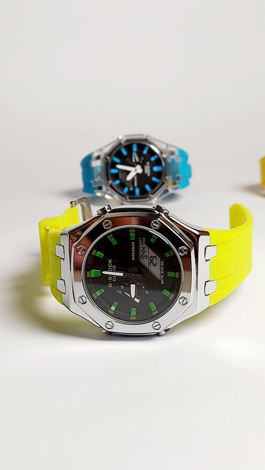 G-Shock Royal Oak METAL Premium Quality Watch ( Yellow silver )