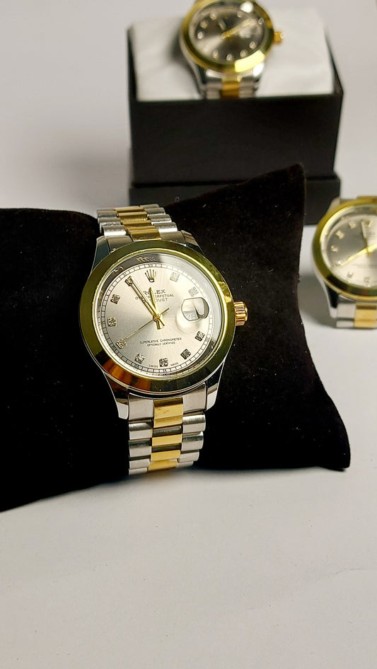 Rolex_clasp Valuable Good Quality Watch. ( Brown Gold )