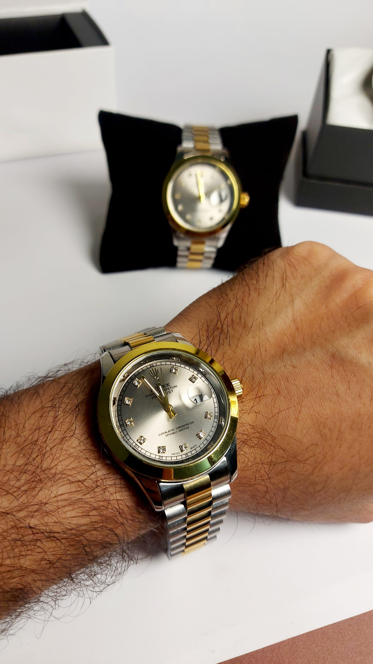 Rolex_clasp Valuable Good Quality Watch. ( Brown Gold )